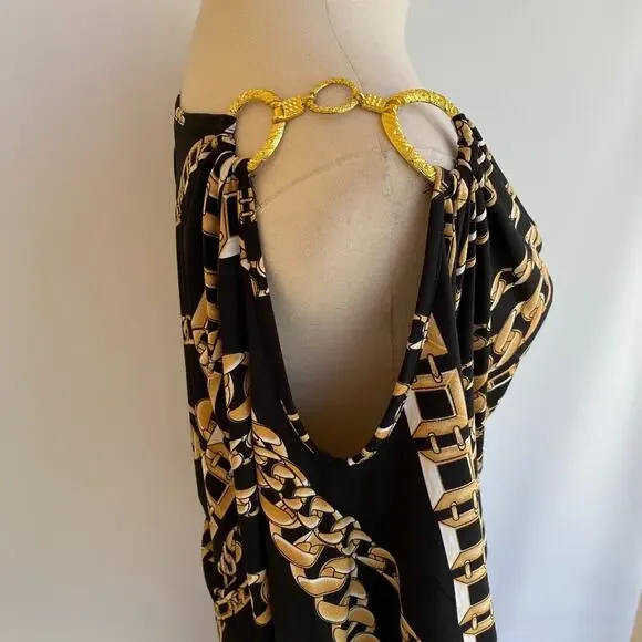 Cache Chain Cold Shoulder Mini Dress sz XS - Picture 8 of 10